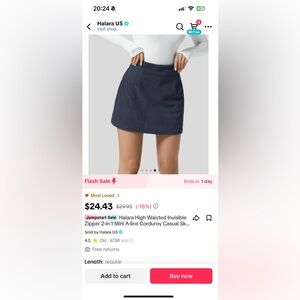 Halara Corduroy Skort / Skirt